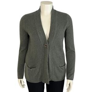 Repeat Cashmere Silver Edition Cardigan Sweater Green Size Medium